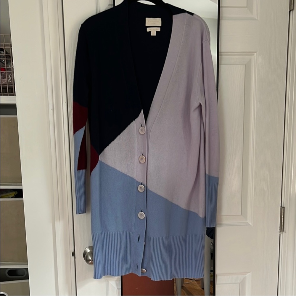J. Crew Collection Colorblock Cardigan Sweater cashmere S EUC